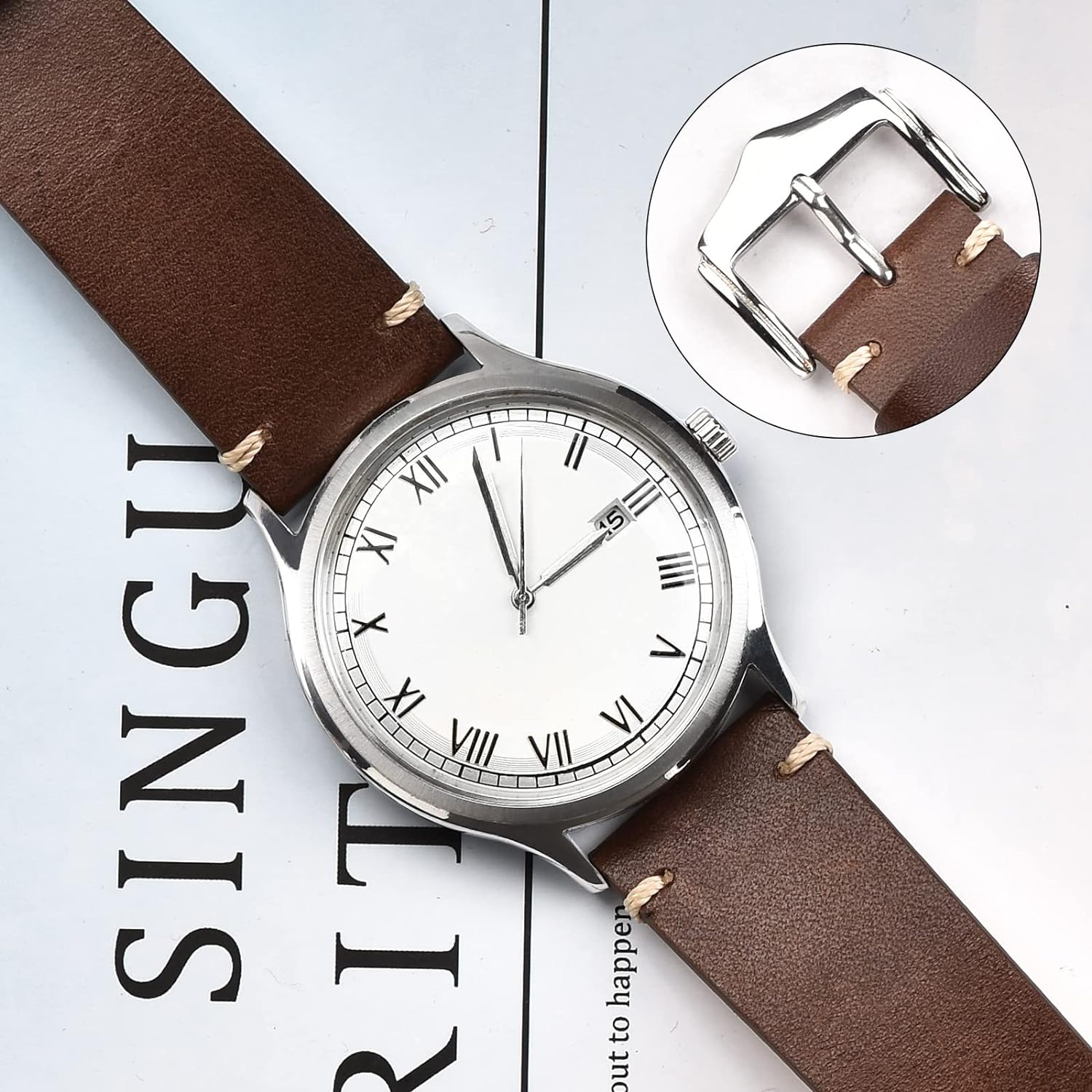 Leather Watch Bands For Men Vintage Watch Straps For Women Crazy Horse/Oil Wax/Suede/Vegetable-Tanned Leather Replacement Watchband 18mm 19mm 20mm 22mm