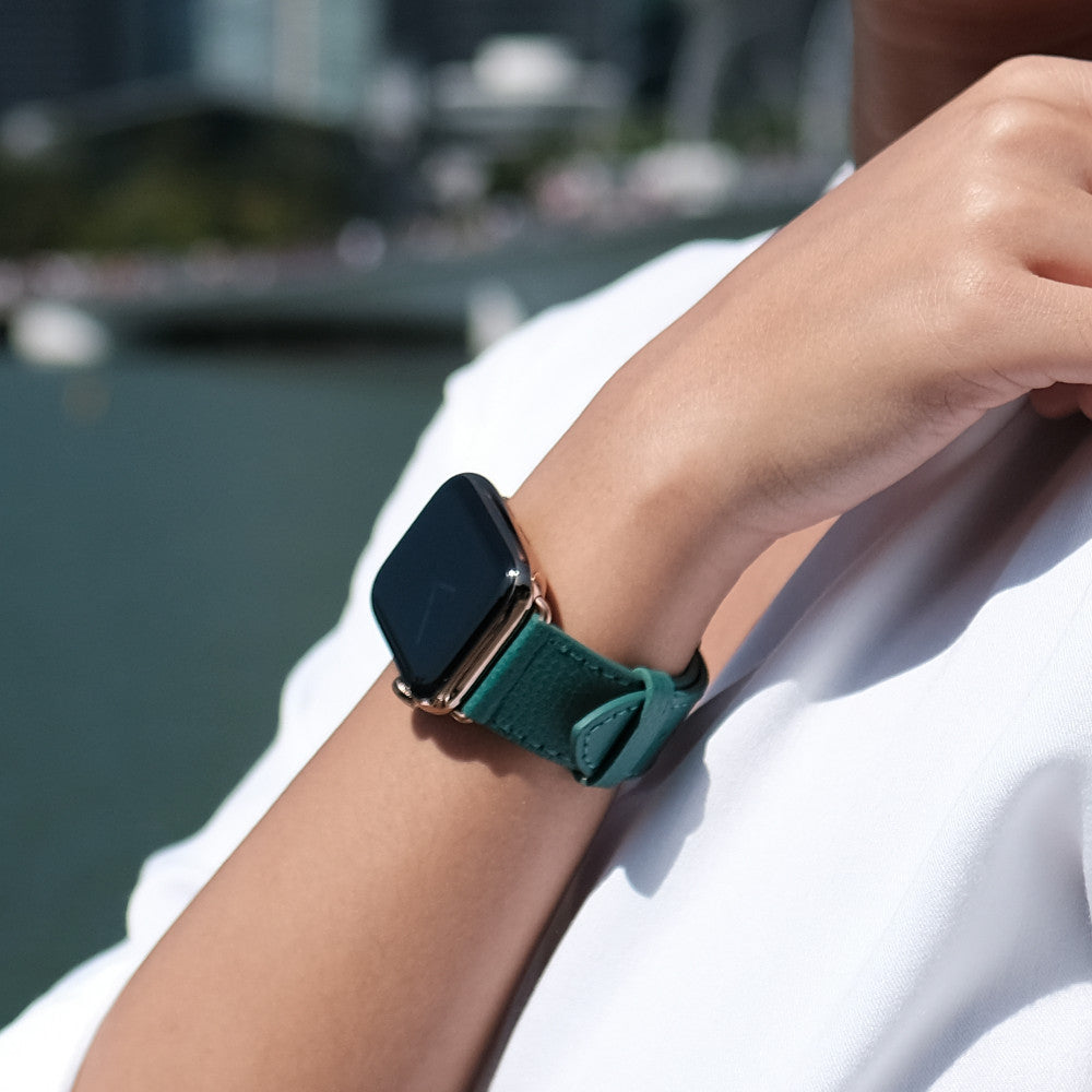 Epsom Leather Apple Watch Band - Forest Green