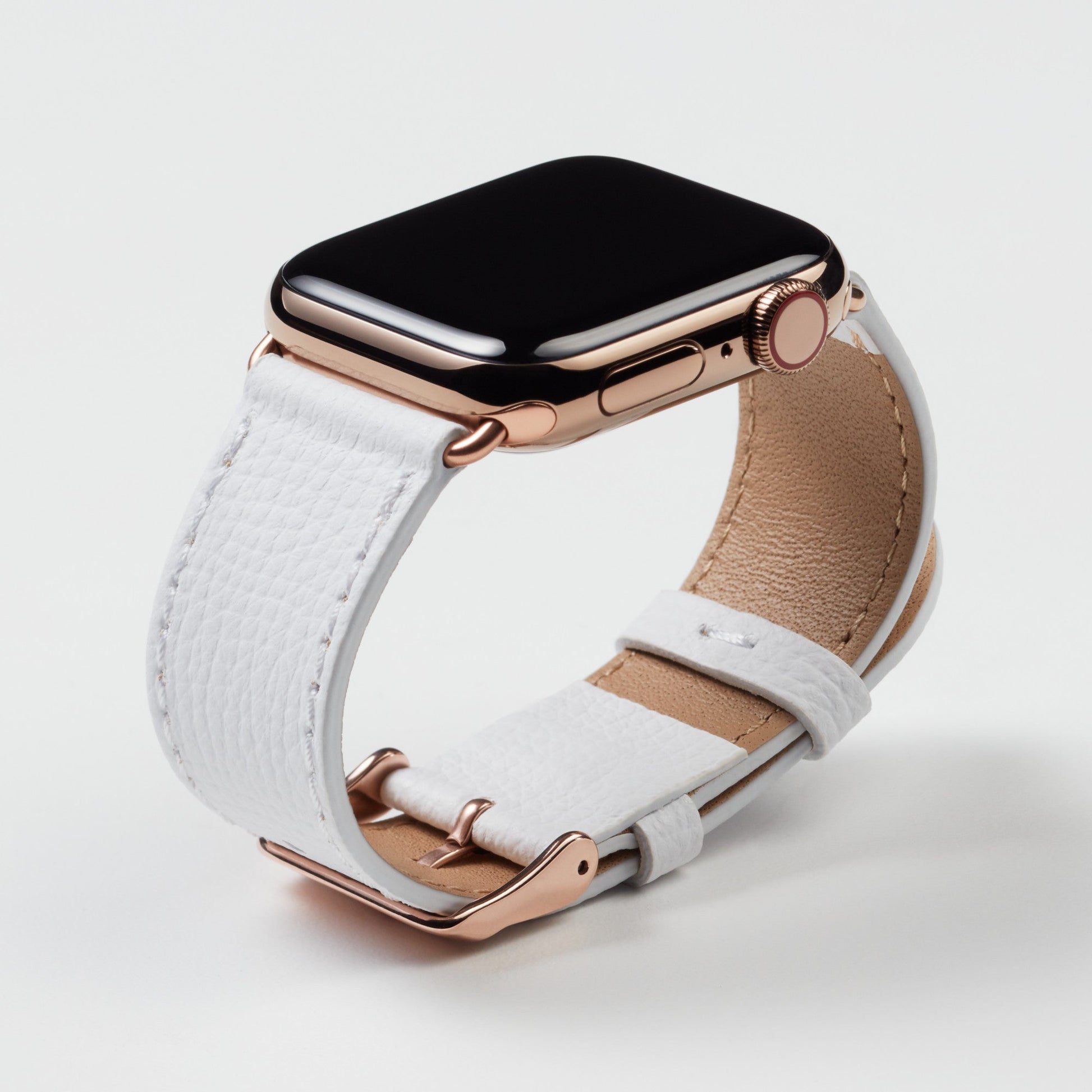 Epsom Leather Apple Watch Band - Ivory White