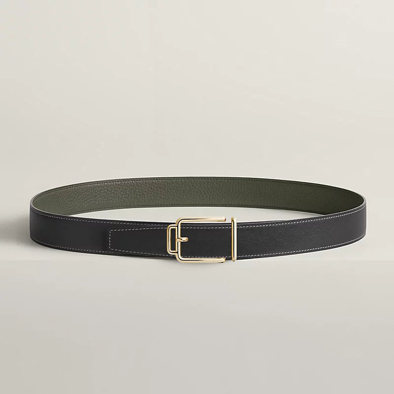 Volte-face reversible belt buckle & Reversible leather strap 32 mm